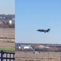 F35B Lightning fighter jet crash landing at texas air station