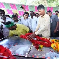 Chandrababu paid homage to deceased party workers