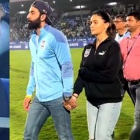 Ranbir, Alia hold hands, enjoy football match from stands
