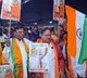 Grand welcome to Vande Bharat Express Rail At Visakhapatnam Station