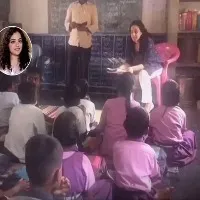 Heroine Nithya Menon Teach Telugu Lessons In Government School