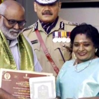 Keeravaani, Chandrabose felicitated by Telangana governor