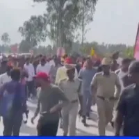 Karnataka police provides security for Lokesh Yuvagalam Padayatra at border villages
