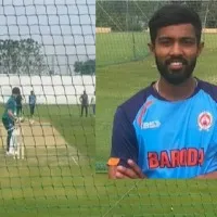 Australia practice with Mahesh Pithiya who have Ashwin like bowling action