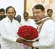 Photos: CM KCR extended birthday greetings to Legislative Assembly Speaker Pocharam Srinivasa Reddy