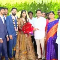 CM Jagan attends a wedding reception in Pulivendula