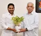 CM Jagan met governor couple along with his wife YS Bharathi