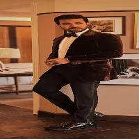 Ram Charan poses with the Spotlight Award at Hollywood Critics Awards - 2023