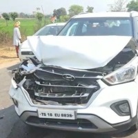 Accident in Revanth Reddy convoy