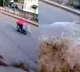 Road cracks open after water pipeline bursts in Maharashtra