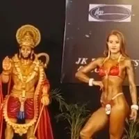 Congress and BJP clash over women bodybuilders posing in front of Lord Hanuman cut out at MP event