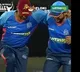 Harbhan Singh and Suresh Raina daces for Natu Natu song