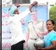 Farmer Couple Doing Palabhishekam For Warangal Cp Ranganath flex