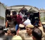 ABVP workers tried to attack Pragathi Bhavan