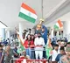 Nikhat zareen gets grand wellcome at shahmshabad airport