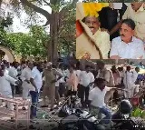 high tension in puttaparthi sri sathya sai district
