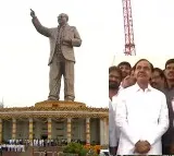 CM KCR unveils Ambedkar statue in Hyderabad