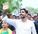 Lokesh continued his Padayatra when it was raining