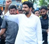 Janasena workers participates in Nara Lokesh Yuvagalam Padayatra