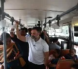 Rahul Gandhi travels in bus in Bengaluru, interacts with public