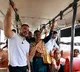 rahul gandhi takes bus ride in bengaluru interacts with college students and working women