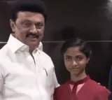 CM Stalin felicitates student S Nandhini