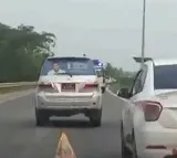 YCP Vehiclists Follows TDP Chief Chandra Babu Convoy