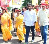Nara Lokesh family members in padayatra