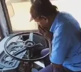 Tamil Nadu State Transport driver kisses steering wheel and hugs bus