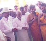 CM KCR puja for BRS institute of excellence and human development centre