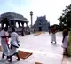 Venkatesh Iyer plays cricket in traditional attire in temple complex in Kanchipuram