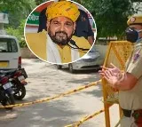 Delhi Police at WFI chief Brij Bhushans residence in UPs Gonda