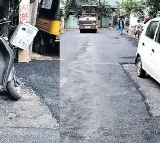 contractor carelessness in road recontruction works in vizag