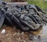 Naga statues on krishna river bank becomes talk of the town in Guntur district