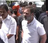 Rahul Gandhi reaches Manipur district by helicopter