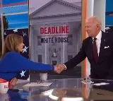 Biden exits interview set before host wraps up