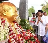 CM Jagan pays tributes to his late father YS Rajasekhar Reddy at Idupulapaya estate