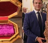 sandalwood sitar to macron and pochampally silk to his wife a look at exquisite gifts from pm modi