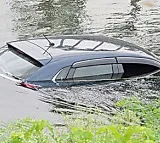 Man Missing After Car Found In Canal In Krishna District