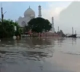 Yamuna river flood touches Taj Mahal
