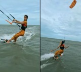 Woman does kite surfing in saree prompting response from netizens 