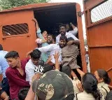 Congress protest at GHMC office