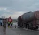 Vehicles moves as Munneru slow down at Aitavaram on Vijayawada and Hyderabad highway