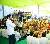 Lokesh met Parchuru TDP cadre in Gundlapalli camp site