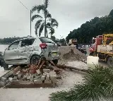 Speeding car mows down biker in Hyderabad