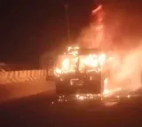 APSRTC bus catches fire in Chennai 47 passengers left safe