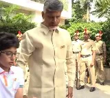 Telugu Desam Party chief Nara Chandrababu Naidu along with his grandson Devansh unfurled the national flag