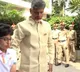 Telugu Desam Party chief Nara Chandrababu Naidu along with his grandson Devansh unfurled the national flag