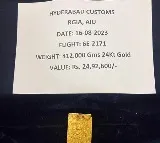 Gold worth Rs 25 lakh recovered from trash can of aircraft in Hyd