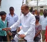 Bandi Sanjay cycling in Karimnagar streets
